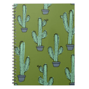 Door de hand getrokken cactuurpatroon notitieboek