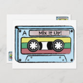 Door de hand getrokken Cassettebandje cartoon (Men Briefkaart (Voorkant / Achterkant)