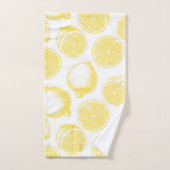 Door de hand getrokken citroenpatroon bad handdoek (Handdoek)