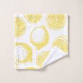 Door de hand getrokken citroenpatroon bad handdoek (Wasdoekje)