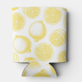 Door de hand getrokken citroenpatroon blikjeskoeler (Achterkant)