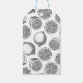 Door de hand getrokken citroenpatroon cadeaulabel (Achterkant)