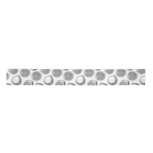 Door de hand getrokken citroenpatroon satijnen lint (Voorkant)