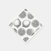 Door de hand getrokken citroenpatroon servetten (Hoek)