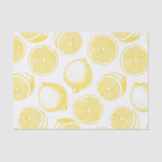 Door de hand getrokken citroenpatroon tissuepapier (Voorkant)