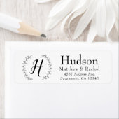 Door de hand getrokken decoratief Initiaal Adreset Etiket (Insitu)