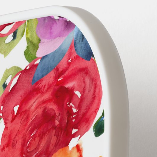 Door de hand getrokken floraal en elegant pickleball paddle (Links Detail)