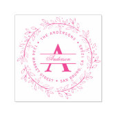 Door de hand getrokken Fuchsia Wreath | Terugkeera Zelfinktende Stempel (Design)