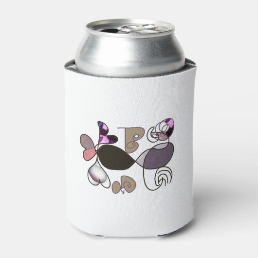 Door de hand getrokken gemengde letters en letters blikjeskoeler (Blikje Voorkant)