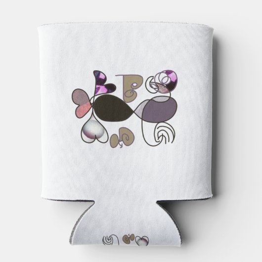 Door de hand getrokken gemengde letters en letters blikjeskoeler (Achterkant)