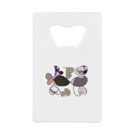 Door de hand getrokken gemengde letters en letters creditkaart flessenopener