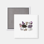 Door de hand getrokken gemengde letters en letters magneet (Voorkant / Achterkant)