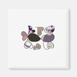 Door de hand getrokken gemengde letters en letters magneet