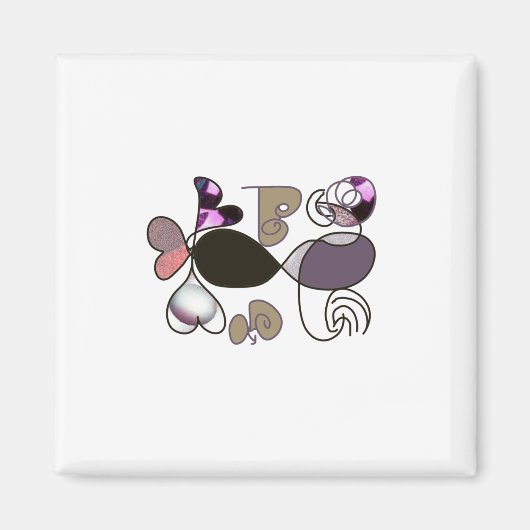 Door de hand getrokken gemengde letters en letters magneet (Voorkant)