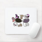 Door de hand getrokken gemengde letters en letters muismat (Met muis)