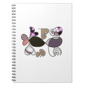 Door de hand getrokken gemengde letters en letters notitieboek (Voorkant)