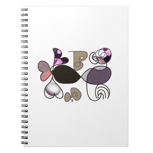 Door de hand getrokken gemengde letters en letters notitieboek (Voorkant)