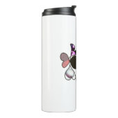 Door de hand getrokken gemengde letters en letters thermosbeker (Gedraaid links)