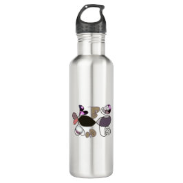 Door de hand getrokken gemengde letters en letters waterfles