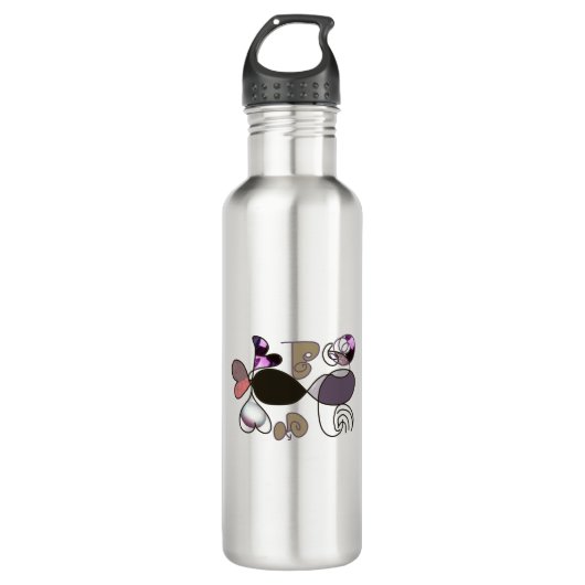 Door de hand getrokken gemengde letters en letters waterfles (Voorkant)