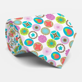 Door de hand getrokken geometrische cirkels Ontwer Stropdas