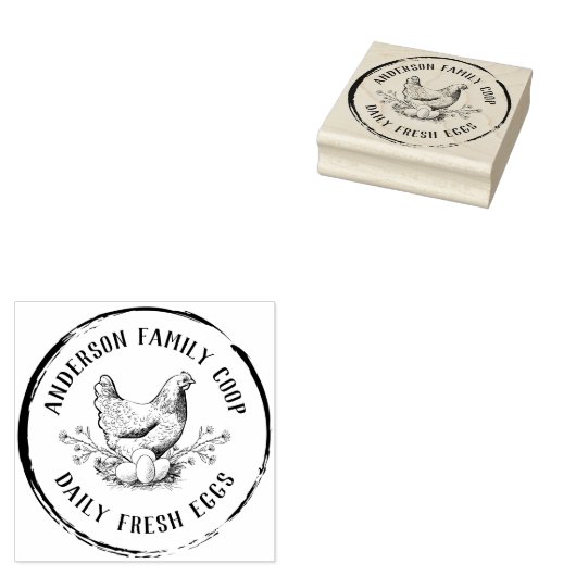  door de hand getrokken karton voor kippeneieren rubberstempel (Gestempeld)