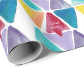 Door de hand getrokken kleurrijk driehoekspatroon cadeaupapier (Rol Hoek)
