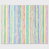 Door de hand getrokken kleurrijk lijnpatroon cadeaupapier (Vlak)