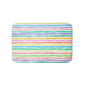 Door de hand getrokken kleurrijke strepen patroon badmat (Voorkant)