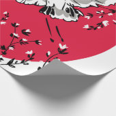 Door de hand getrokken kraanvogel, Grafische teken Cadeaupapier (Hoek)