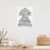 Door de hand getrokken kunstjuwelen poster (Keuken)