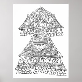 Door de hand getrokken kunstjuwelen poster