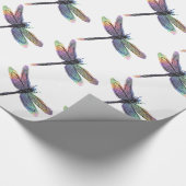 Door de hand getrokken libel met regenboog cadeaupapier (Hoek)