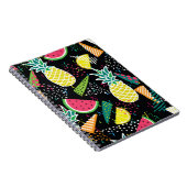 Door de hand getrokken naadloos patroon met waterm notitieboek (Rechterzijde)