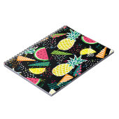 Door de hand getrokken naadloos patroon met waterm notitieboek (Linkerzijde)