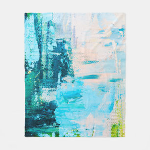 Door de hand getrokken oliesschilderij. Abstracte  Fleece Deken
