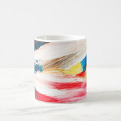 Door de hand getrokken oliesschilderij. Abstracte  Koffiemok (Center)