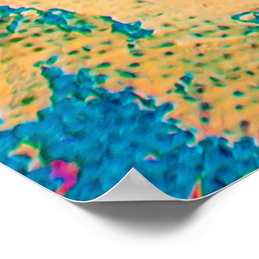 Door de hand getrokken oliesschilderij. Abstracte  Poster (Hoek)