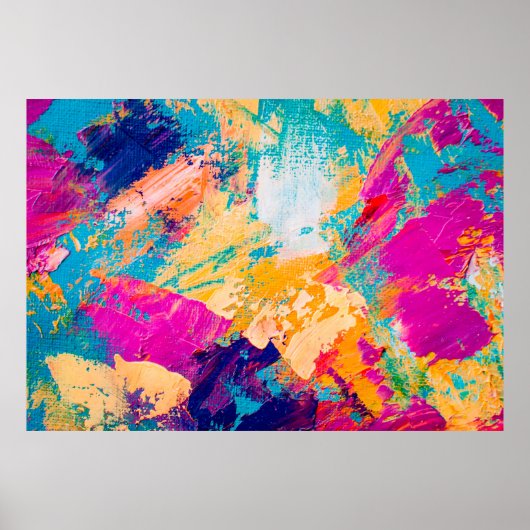 Door de hand getrokken oliesschilderij. Abstracte  Poster (Voorkant)