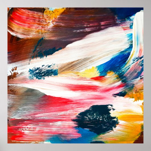 Door de hand getrokken oliesschilderij. Abstracte Poster (Voorkant)