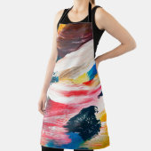 Door de hand getrokken oliesschilderij. Abstracte  Schort (Insitu)