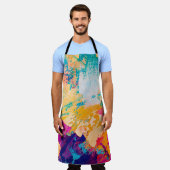 Door de hand getrokken oliesschilderij. Abstracte  Schort (Gedragen)