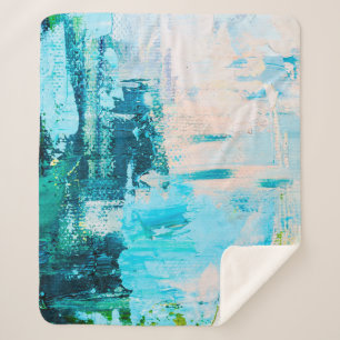 Door de hand getrokken oliesschilderij. Abstracte  Sherpa Deken