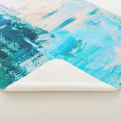 Door de hand getrokken oliesschilderij. Abstracte Sherpa Deken (3/4)