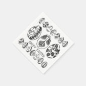 Door de hand getrokken paaseieren, Happy Paashpart Servetten (Hoek)