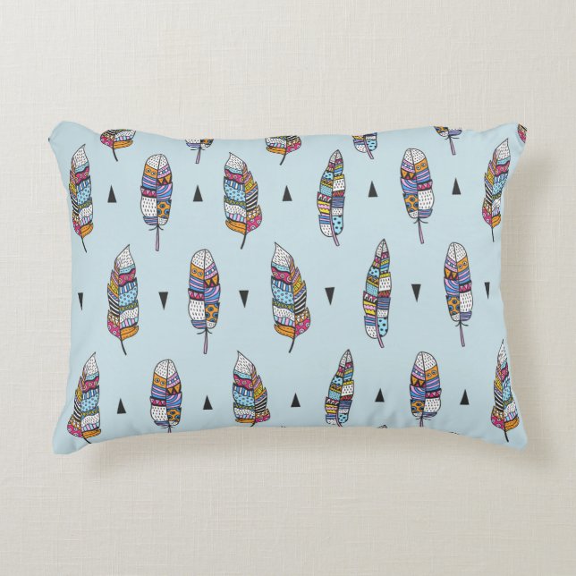 Door de hand getrokken  patroon. Naadloze boho Accent Kussen (Voorkant)