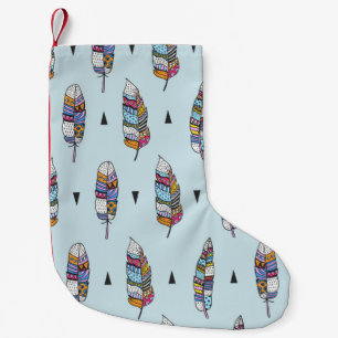 Door de hand getrokken patroon. Naadloze boho Kleine Kerstsok