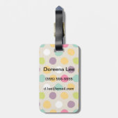 Door de hand getrokken puntpatroon van de polka bagagelabel (Achterkant verticaal)