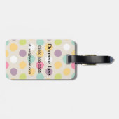 Door de hand getrokken puntpatroon van de polka bagagelabel (Achterkant horizontaal)
