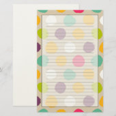 Door de hand getrokken puntpatroon van de polka briefpapier (Voorkant / Achterkant)